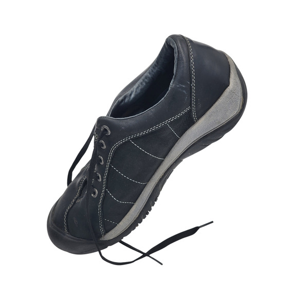 KEEN Shoes Hiking Women 10.5 Black Leather Comfort Durable Lace Up Sneakers 5322 - Picture 13 of 16